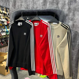 Chính Hãng Áo Sweater Adidas Adicolor 3 sọc Đỏ v Đen v Be v Navy shop Binh Authentic VN