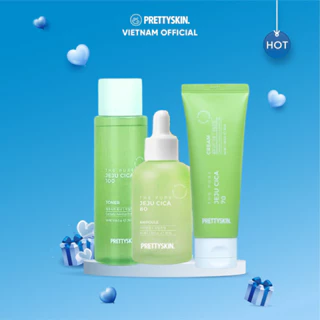 Combo nhh+ampoule+kem dưỡng rau má Prettyskin