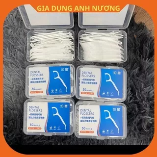 9 HỘP Tăm chỉ nha khoa hộp 50 Cây Dental Flossers tăm chỉ vệ sinh răng miệng