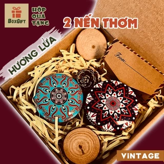 Set quà tặng 2 NẾN THƠM - Hộp quà tặng Vintage - quà tặng sinh nhật, bạn trai, bạn gái, người yêu, bạn bè, 2024 Box Gift