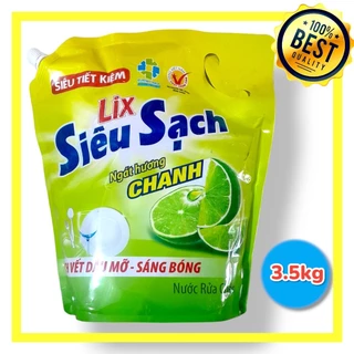 TÚI NƯỚC RỬA CHÉN LIX SIÊU SẠCH CHANH VÀ TRÀ XANH (3.5KG)