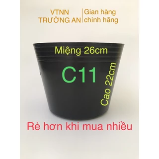 Combo 50 chậu nhựa trồng cây C11 dẻo, chậu trồng hoa kiểng, trồng rau (Kích thước 26x22cm)