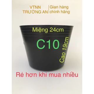 Combo 50 chậu nhựa trồng cây C10 dẻo, chậu trồng hoa kiểng (Kích thước 24x19cm)