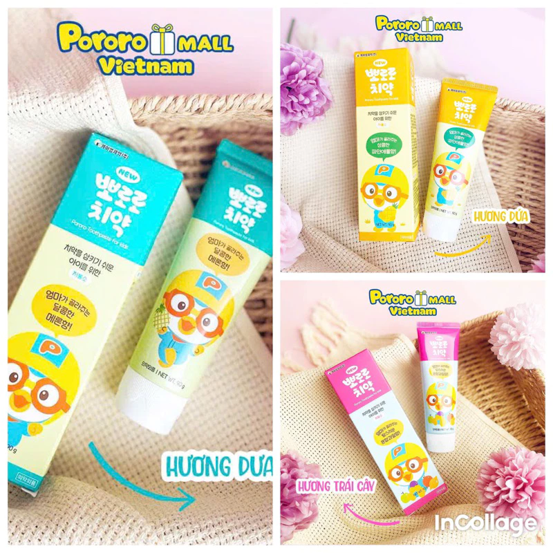 Kem đánh răng Pororo Hàn quốc 90gr cho bé yêu