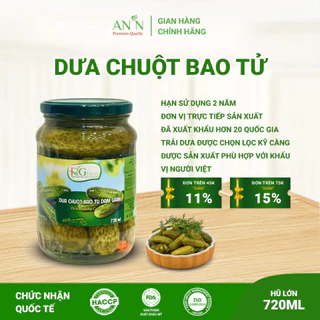 Dưa Chuột Bao Tử Ngâm F&G Food Size 6-9, Hũ Lớn 720gr Ăn Kèm Thịt Nướng, Làm Gỏi Trộn