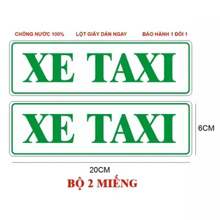 Combo 2 miếng dán XE TAXI dán xe ô tô decal chống nước ko phản quang