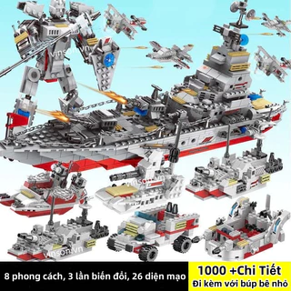 【 1000 Chi Tiết】Bộ đồ chơi lắp ráp Tàu Chiến Hạm/Đồ Chơi Lắp Ráp Mô Hìnhmáy bay, xe tăng, robot cho bé
