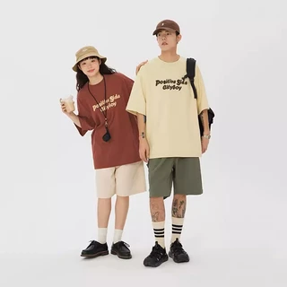 Áo thun Unisex form rộng oversize cổ tròn tay lỡ in chữ CITY BOY - Coortee