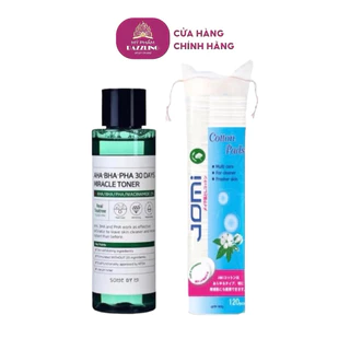 Combo Nước Hoa Hồng Some By Mi AHA-BHA-PHA Toner 150ml + Bông Jomi 120 miếng