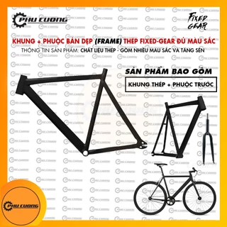 Khung Phuộc Fixed-Gear 700C Bản Dẹp Cơ Bản Chất Liệu Thép Siêu Cứng Cáp - Đủ Mọi Màu Sắc