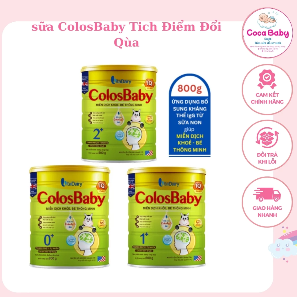 [ HÀNG CHÍNH HÃNG ] Sữa Colosbaby IQ, BIO ,GOLD ,D3K2 số 0+, 1+, 2+ 800g DATE MỚI NHẤT