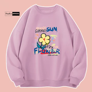 Áo Sweater Sun Flower Nam Nữ By PEABOO Unisex Chất Nỉ Lót Bông Form Rộng