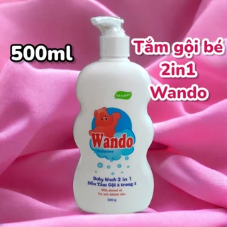 CHAI TẮM GỘI CHO BÉ 2IN1 WANDO (500G)