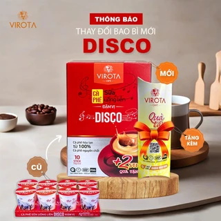 Cà phê sữa uống liền Disco vị đậm đà Virota Café (Hộp 10 sticks x 20gr, tặng kèm 2sticks)