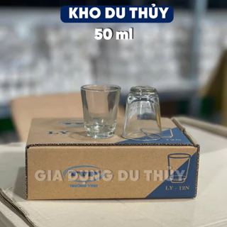 Ly uống trà (12 CÁI) chất liệu bằng thủy tinh dung tích 50 ml chịu nhiệt độ lên đến 80 độ - LY 12 TRẮNG - 1 LỐ (12 CÁI)