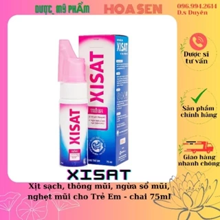 Xịt Mũi Xisat Làm Sạch, Thông Mũi Dành Cho Trẻ Em 75Ml
