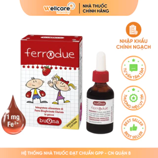 Ferrodue [Chính Hãng] - lọ 15 ml sắt hữu cơ nhỏ giọt, bổ sung sắt cho trẻ sơ sinh và trẻ nhỏ