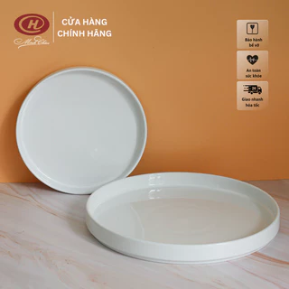 Set 2 đĩa sứ trắng Mono cao cấp phong cách Bắc Âu