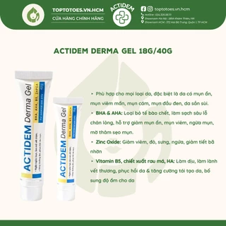 Gel giảm mụn, mờ thâm Actidem Derma Gel 18gr/40gr