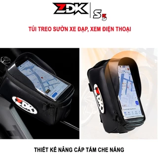 Túi Xe Đạp ZDK S5, Túi Treo Sườn Xe Đạp Thể Thao Cảm Ứng Điện Thoại, Da Simili Cao Cấp Kháng Nước, Dày Dặn, Chuẩn Form