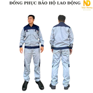 Quần áo bảo hộ lao động nam M01, Quần túi hộp màu phối, Đồ lao động vải Kaki bền chắc