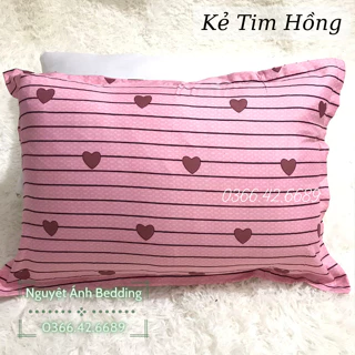 (Hot Trend) Áo gối nằm, vỏ gối đầu 45x65cm poly cotton mẫu Trái Tim Hồng bao bọc gối nằm nhiều mẫu mới