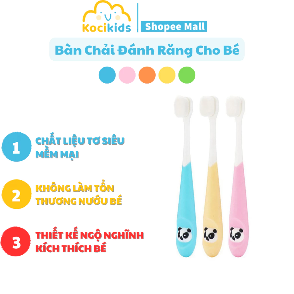 Bàn chải đánh răng cho bé được làm từ hàng vạn sợi tơ siêu mềm