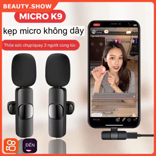 Micro Thu Âm Không Dây Cài Áo Lọc Tiếng Ồn Cao Cấp Livestream Quay Video Ghi Âm Cho Điện Thoại K9