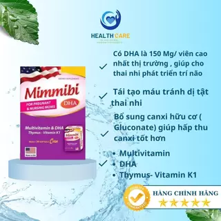 Vitamin tổng hợp cho bà bầu MIMMIBIi-Bổ sung sắt, Acid Follic, DHA các loại Vitamin cho phụ nữ mang thai & cho con bú