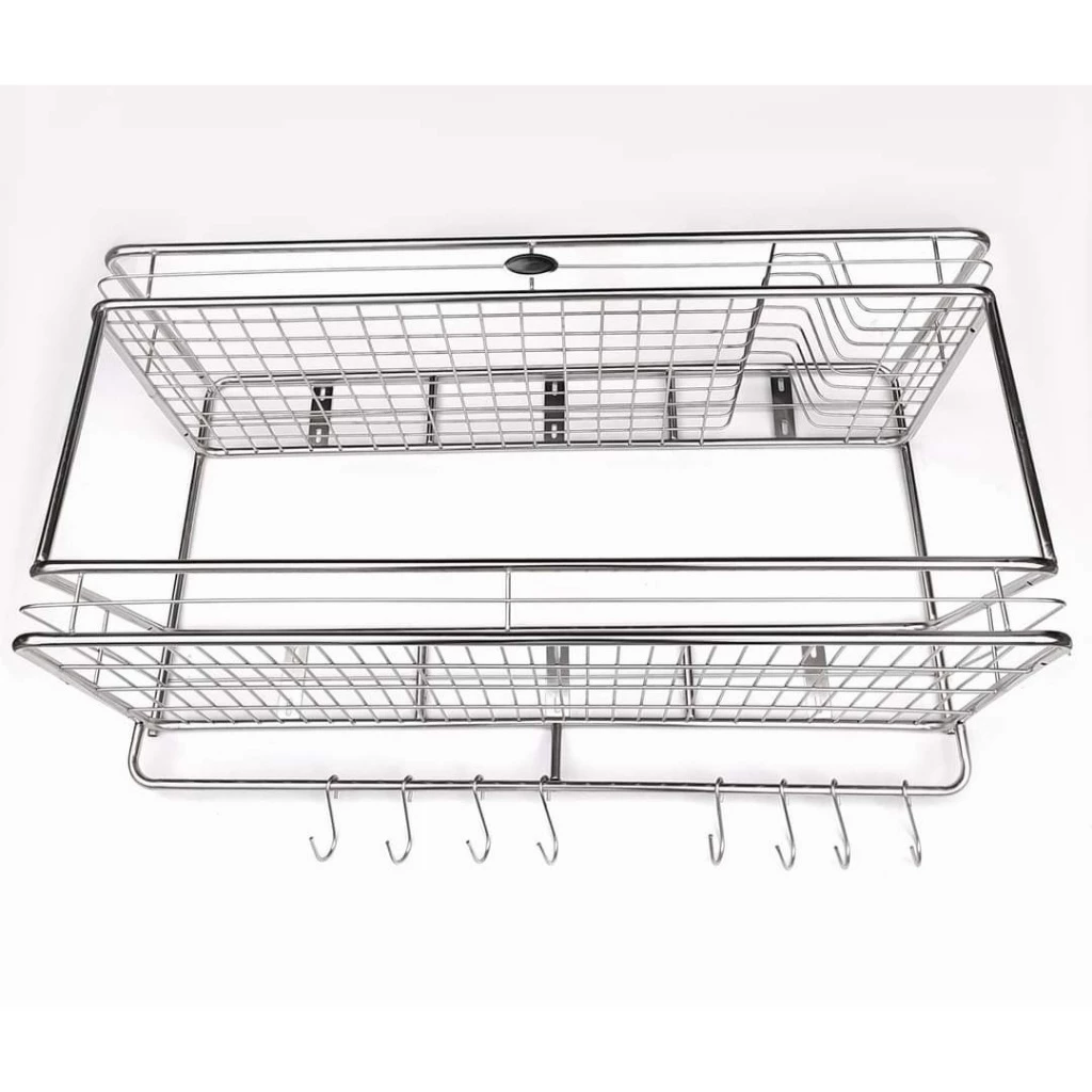 Kệ Úp Chén 2 Tầng Inox - Kệ Chén Treo Tường 2 Tầng Inox