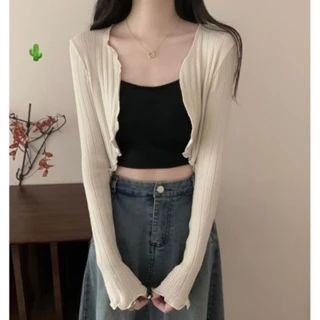 Áo Khoác Nhẹ Tay Dài Form Croptop Năng Động