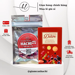 Combo giảm cân Hachi 15 viên, detox trái cây 14 viên hỗ trợ 3-8k