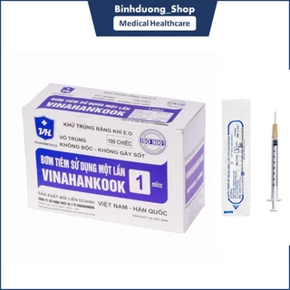 Bơm tiêm Vinahankook 1ml/cc đã tiệt trùng (hộp 100 cây)