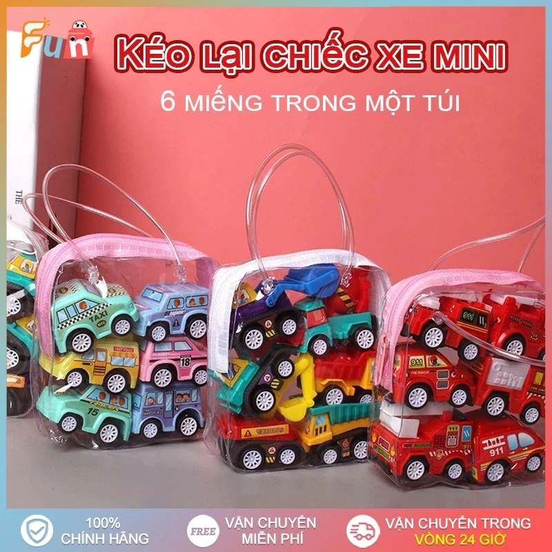 6 Món Đồ Chơi Kéo Lại Xe Đồ Chơi Xe Di Động Xe Cứu Hỏa Kỹ Thuật Xe Mô Hình Kid Xe Ô Tô Mini Đồ Chơi