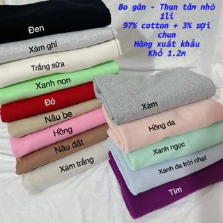 Vải Bo gân - Thun tăm cotton đanh dày mềm giãn siêu đẹp làm bo tay bo gấu, áo giữ nhiệt, áo váy body