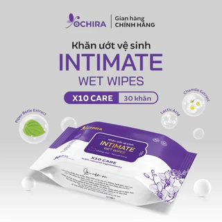 Khăn Ướt Vệ Sinh Vùng Kín OCHIRA Intimate Wet Wipes (1 gói 30 tờ)- An Toàn, Lành Tính, Hương Thơm Dịu Nhẹ