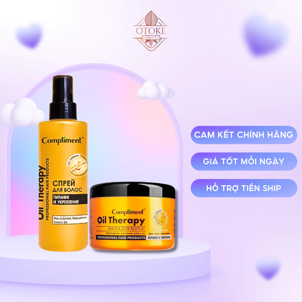 Ủ Tóc, xịt dưỡng Compliment Oil Therapy Argan Oil Phục Hồi Dưỡng Tóc Chắc Khoẻ Bóng Mượt Bồng Bềnh