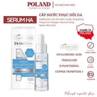 Serum HA Bielenda Skin Clinic ưỡng ẩm, làm dịu và phục hồi cho ngày và đêm với Axit Hyaluronic 30ml
