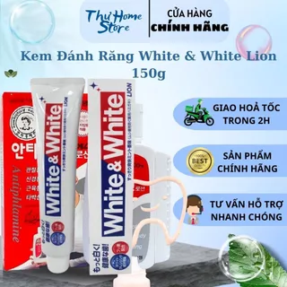 Kem Đánh Răng White & White Lion Làm Trắng Răng 150g (Nhật Bản)