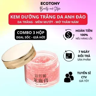 Combo 3 Hộp Kem Dưỡng Trắng Da Hoa Anh Đào Dưỡng Trắng Nâng Tông Căng Mịn Da 50g - Ecotony Skincare Làm Đẹp Da