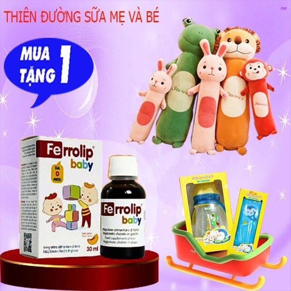 Sắt Ferrolip baby Bổ sung sắt cho cơ thể hỗ trợ tạo hồng cầu giúp giảm nguy cơ thiếu máu do thiếu sắt Lọ 30m