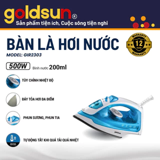 Bàn là khô bề mặt chống dính nhiều chế độ linh hoạt mọi loại vải Goldsun, bảo hành chính hãng 12T