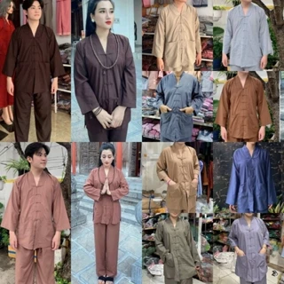 CÓ BIGSIZE 3XL PHOM TO RỘNG bộ đồ lam đi chùa nam nữ unisex kate la hán túi đủ màu