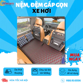 Đệm xe ô tô nằm ngủ gấp gọn da cao cấp, đệm ghế sau cho xe 4 5 7 chỗ và bán tải dài 1m2 không bơm