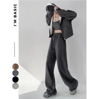 Quần Nỉ Ống Xuông Dáng Rộng Nam Nữ Quần Suông Cotton Dày Dặn Ulzzang Dễ Phối Đồ Unisex I'm Basic