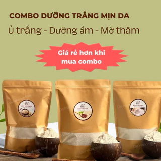 Combo 3 loại :bột đậu đỏ, bột cám gạo, bột yến mạch , ủ trắng mịn da, giảm thâm sạm