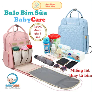 Balo Bỉm Sữa Đa Năng BabyCare, Túi Xách Cho Mẹ Bỉm Sữa Cao Cấp 2 Trong 1 Kèm Lót Ngồi, Thay Tã Bỉm Cho Bé  BabyCare