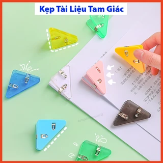 Kẹp tài liệu kẹp giấy  bằng nhựa hình tam giác, nhiều màu lựa chọn