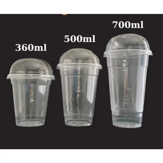 {Lốc 50} Cốc Nhựa PP 360ml 500ml 700ml kèm nắp chuyên dùng quán trà sữa, trà tranh