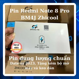 Pin Redmi Note 8 Pro, Mã pin BM4J, hãng Zhicool, Tặng kèm bộ tua vít mở máy, Bảo hành 3 tháng